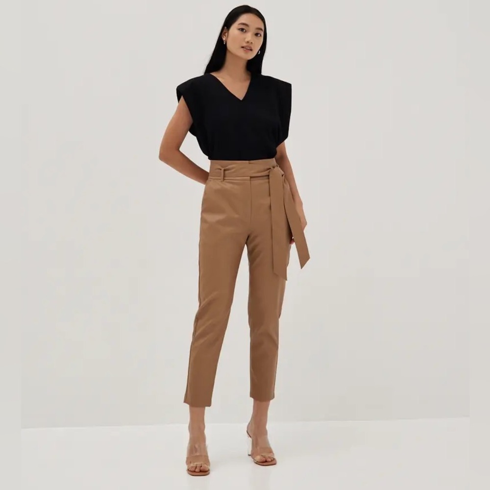 Love Bonito Mindi Pleather Peg Leg Trousers